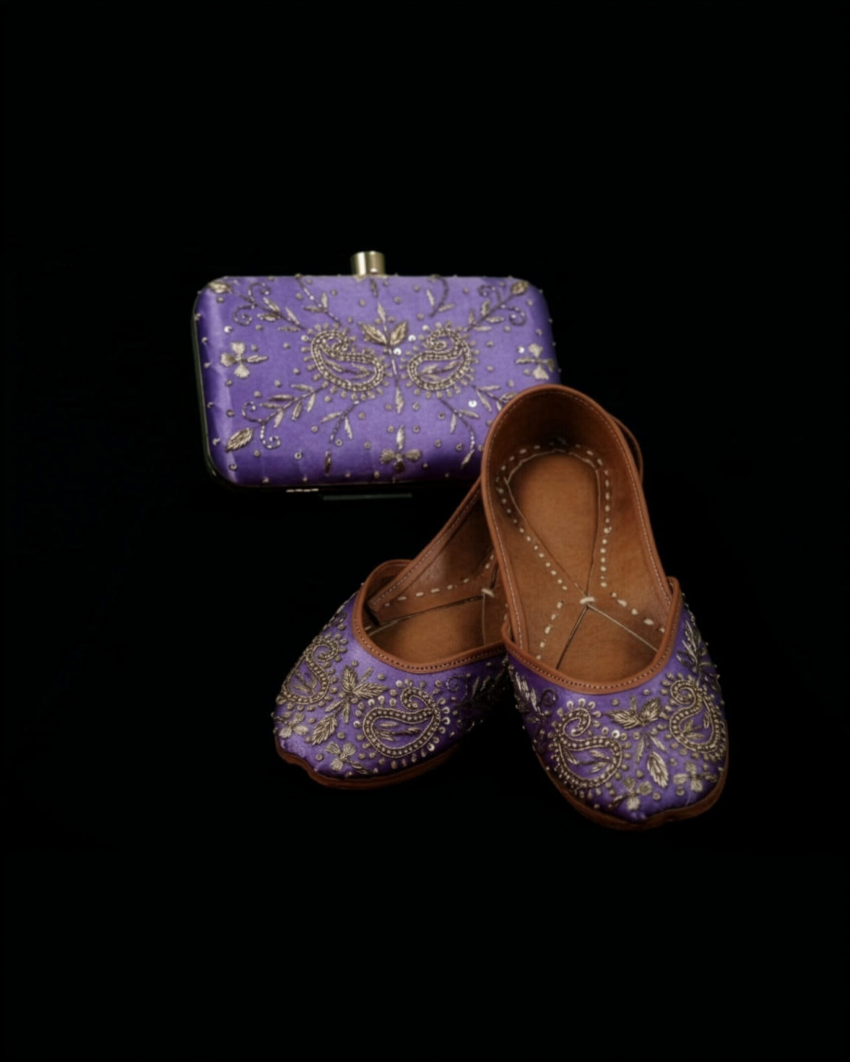 Purple Jutti with Matching Clutch