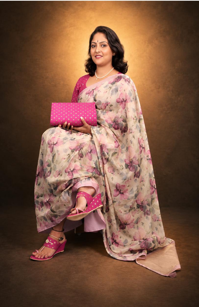 Elegance in Silk Cotton Blouse in Pink - Image 2